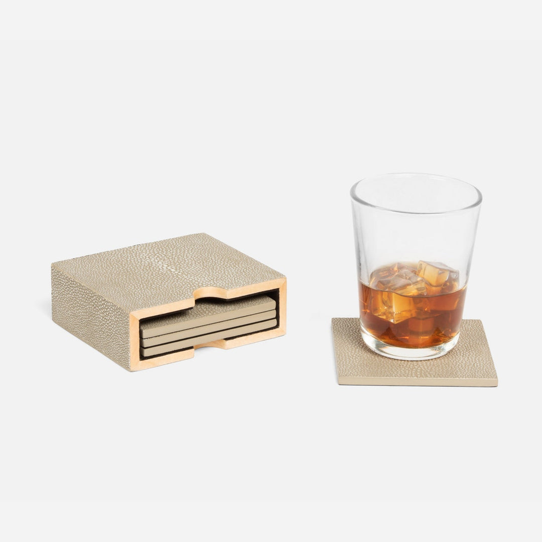 Varese Sand Coasters Set Of 4 Realistic Faux Shagreen Pack/2