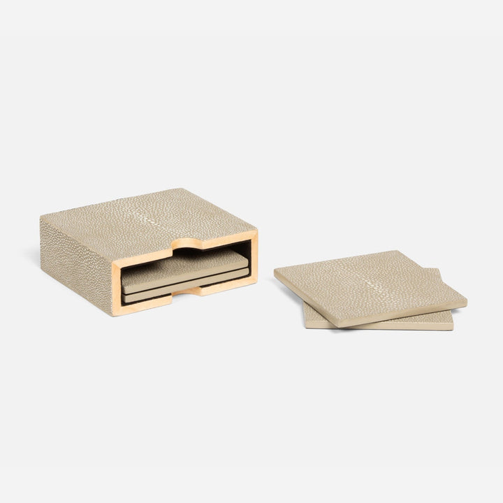Varese Sand Coasters Set Of 4 Realistic Faux Shagreen Pack/2