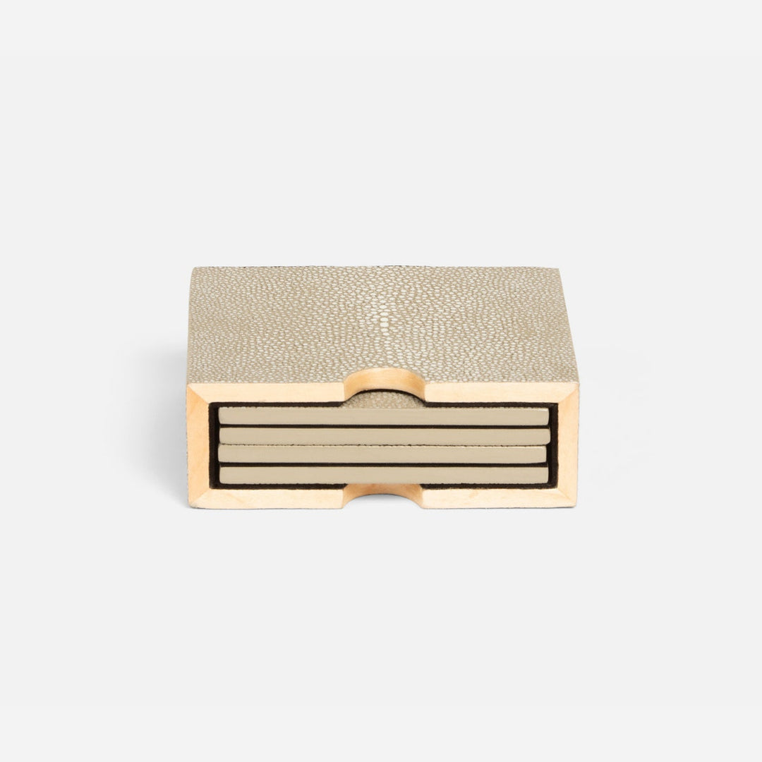 Varese Sand Coasters Set Of 4 Realistic Faux Shagreen Pack/2