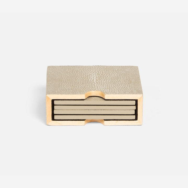 Varese Sand Coasters Set Of 4 Realistic Faux Shagreen Pack/2