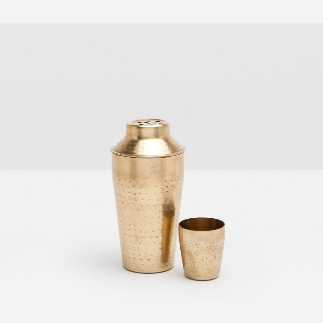 Winsford Antique Brass Cocktail Shaker Hammered Stainless Steel