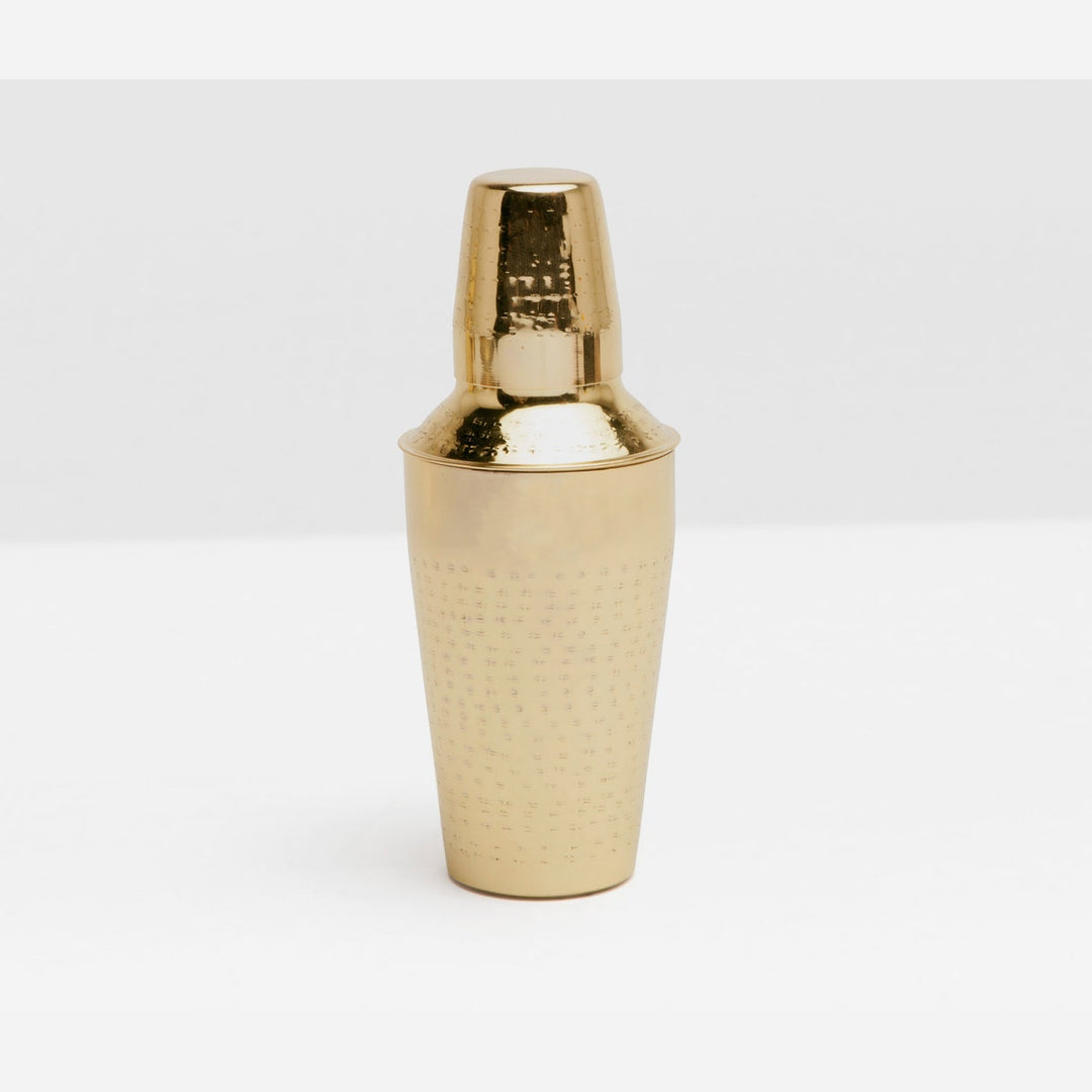Winsford Shiny Brass Cocktail Shaker Hammered Stainless Steel