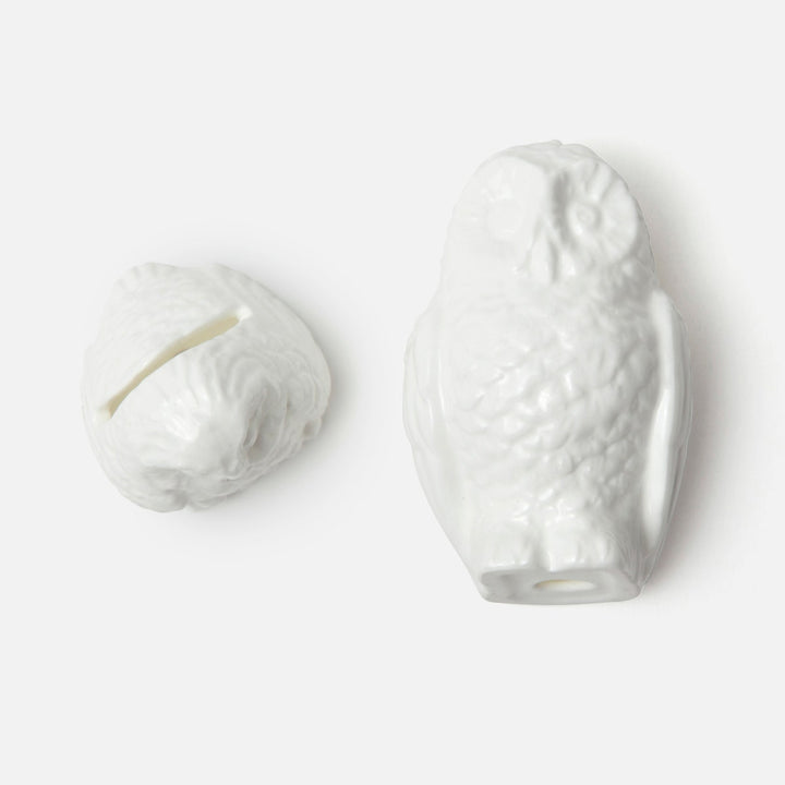 Alexander White Glaze Large Owl Card Holder Boxed Set Of 4