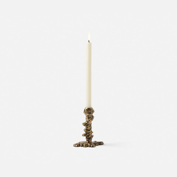 Dorien Antique Gold Wax Drip Candle Holders Aluminum Set/3