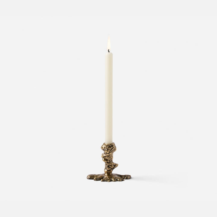 Dorien Antique Gold Wax Drip Candle Holders Aluminum Set/3