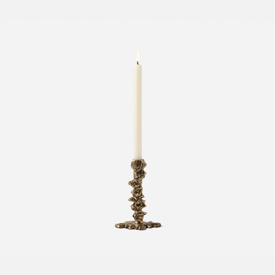 Dorien Antique Gold Wax Drip Candle Holders Aluminum Set/3