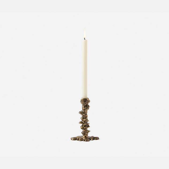 Dorien Antique Gold Wax Drip Candle Holders Aluminum Set/3