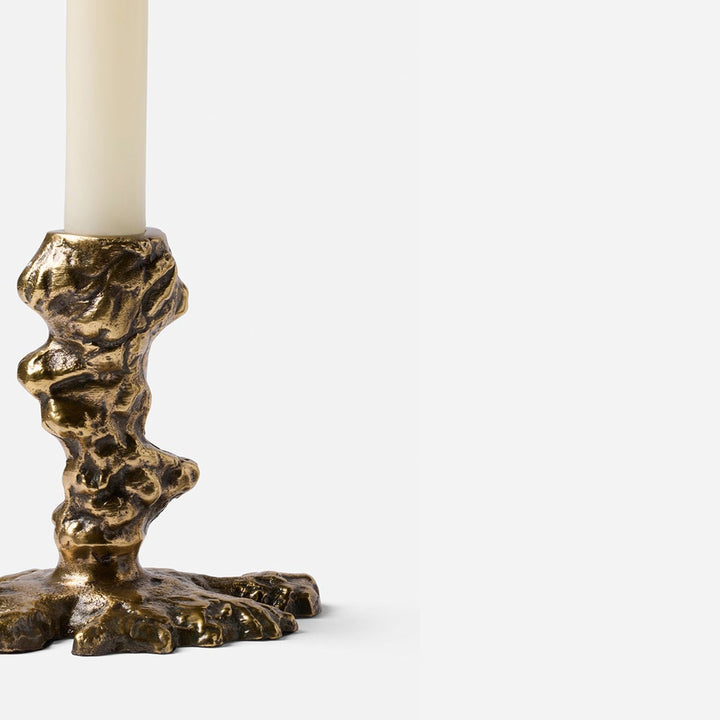 Dorien Antique Gold Wax Drip Candle Holders Aluminum Set/3