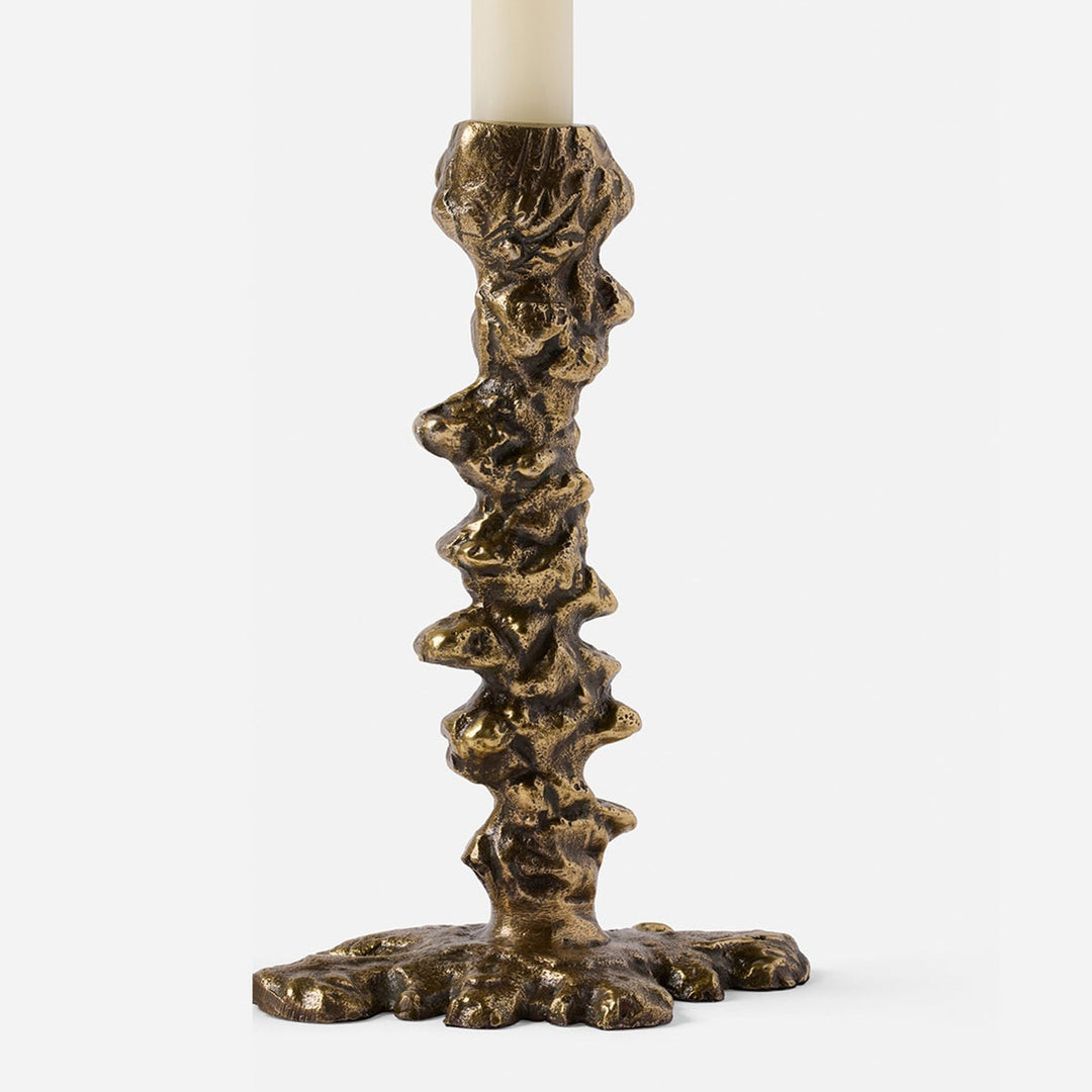 Dorien Antique Gold Wax Drip Candle Holders Aluminum Set/3