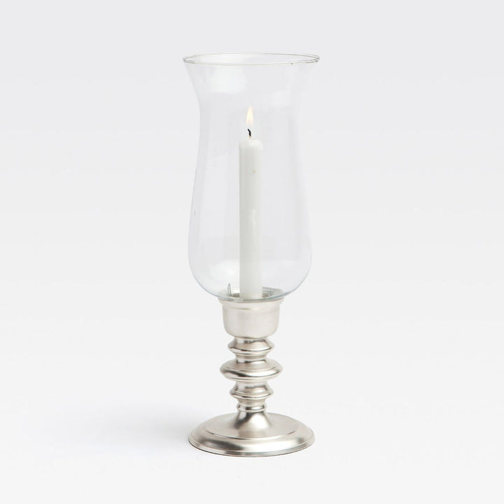 Howard Matte Silver Hurricane Candle Holder