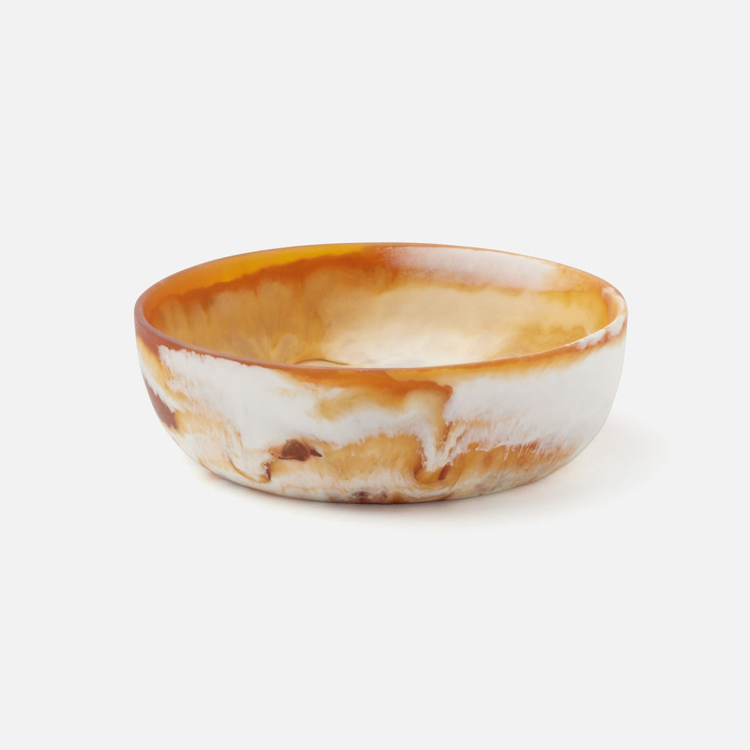 Hugo Amber Swirled Pinch Bowl Resin Pack/2