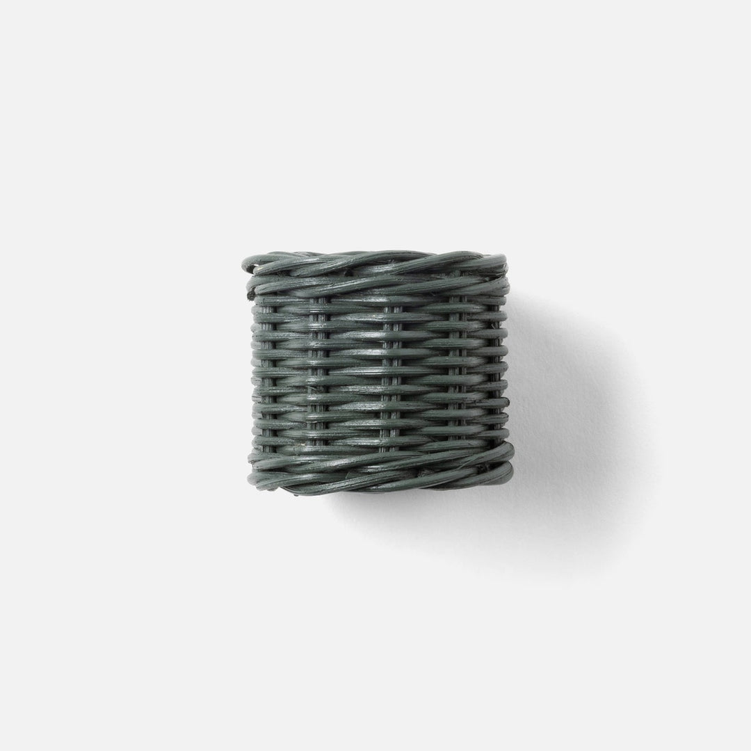 Annmarie Hunter Green Woven Napkin Ring Rattan Pack/4 Boxed