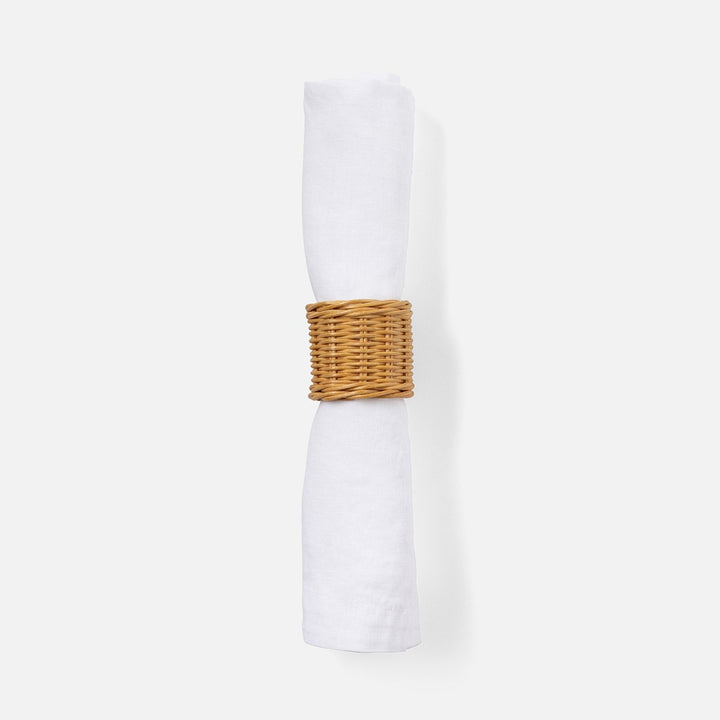 Annmarie Light Honey Woven Napkin Ring Rattan Boxed Pack/4