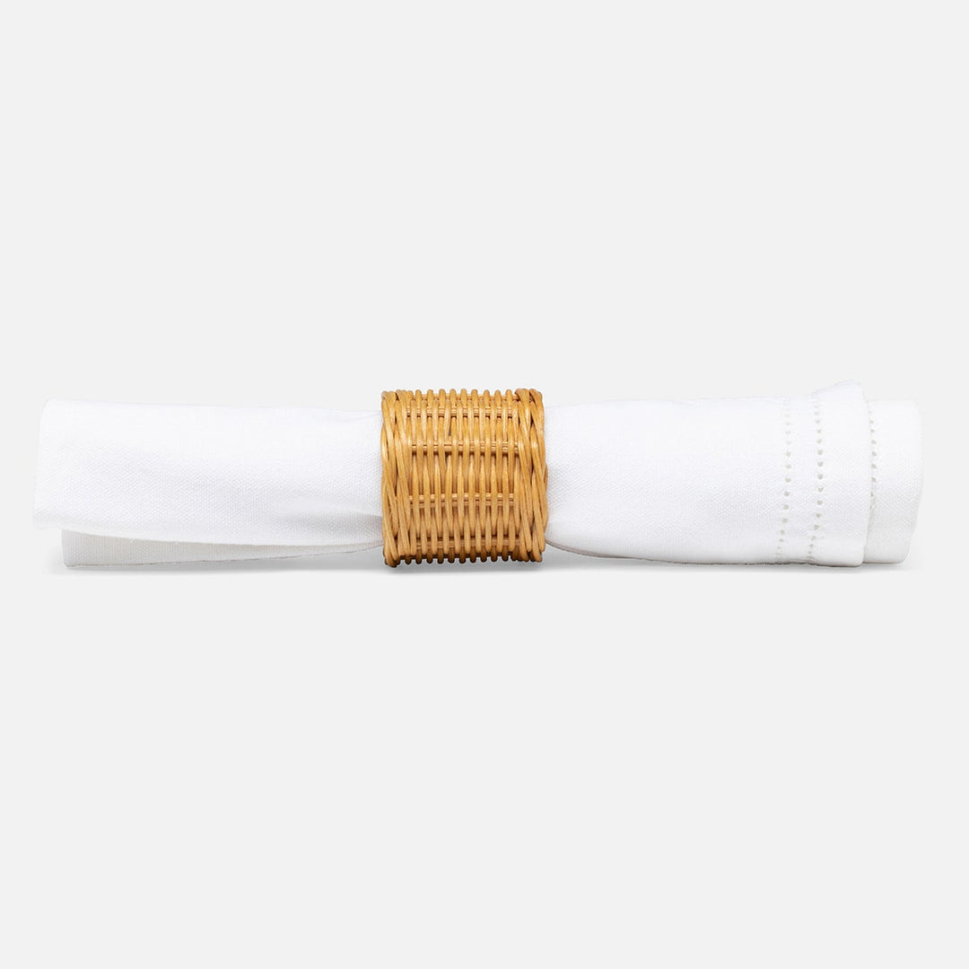 Annmarie Light Honey Woven Napkin Ring Rattan Boxed Pack/4