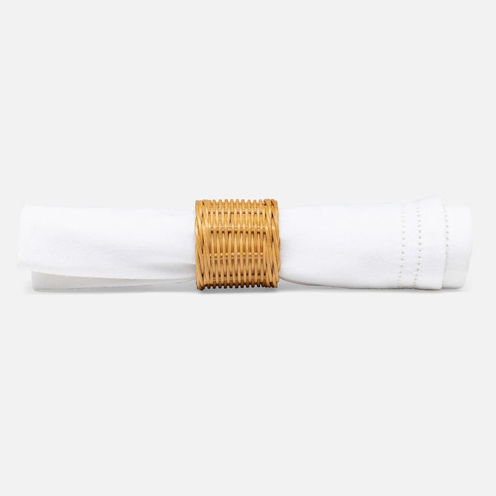 Annmarie Light Honey Woven Napkin Ring Rattan Boxed Pack/4