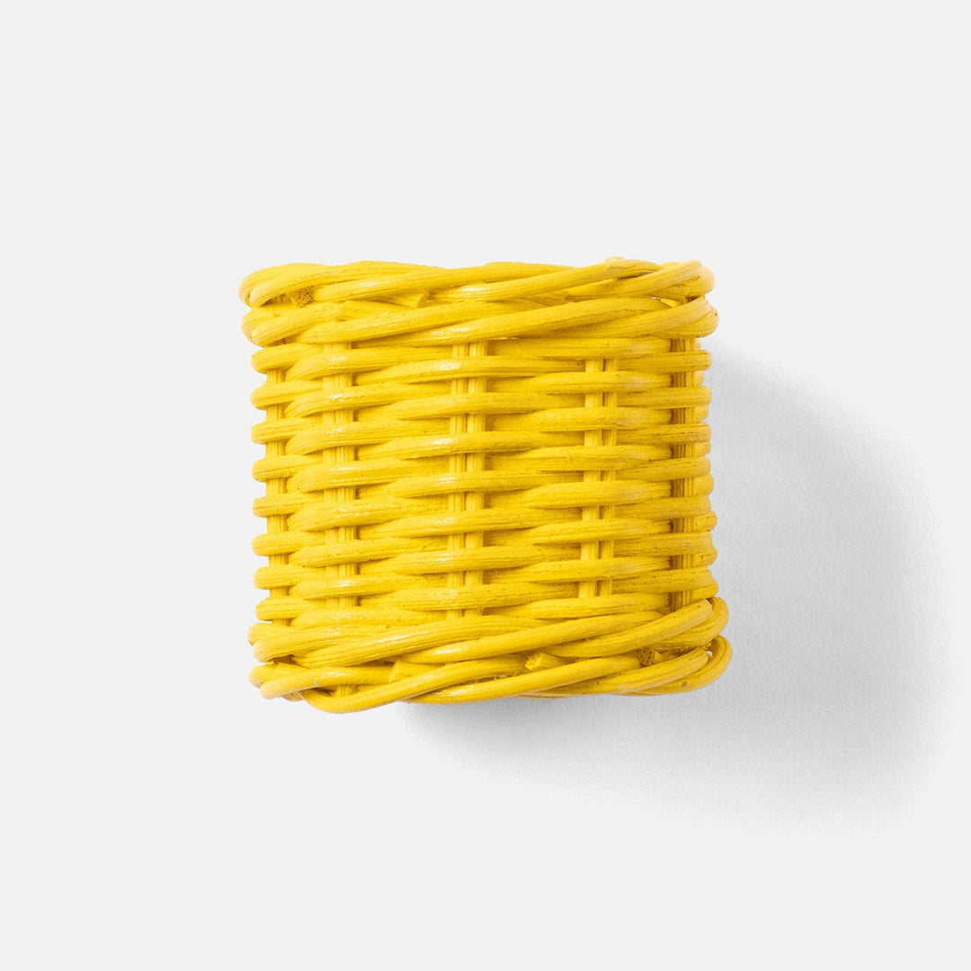 Annmarie Lemon Woven Napkin Ring Rattan Boxed Pack/4