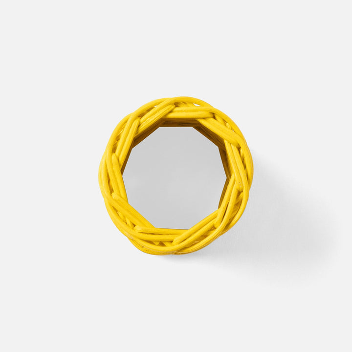 Annmarie Lemon Woven Napkin Ring Rattan Boxed Pack/4