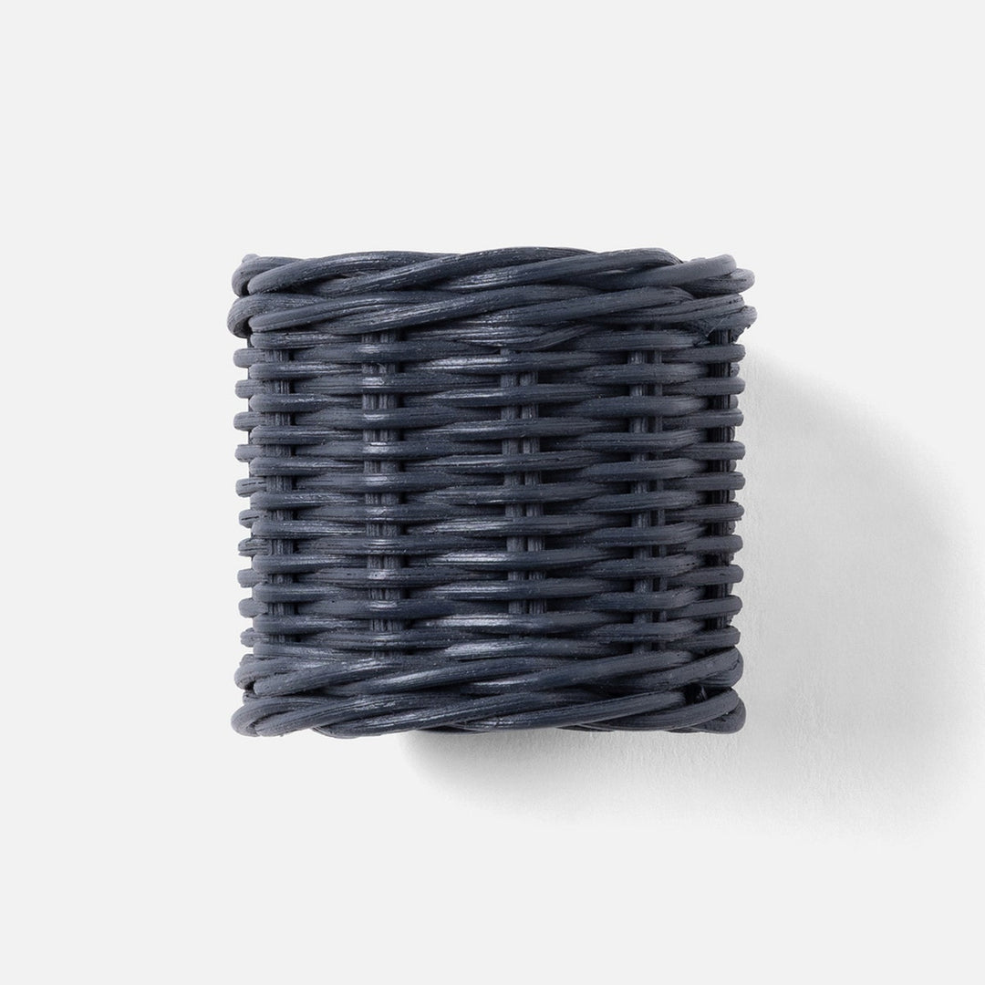 Annmarie Navy Woven Napkin Ring Rattan Boxed Pack/4