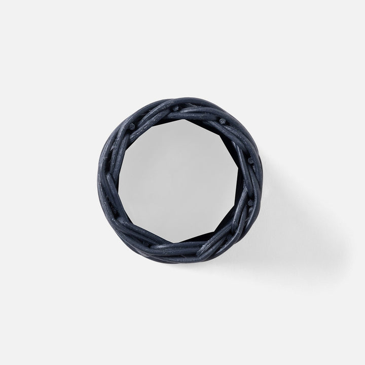 Annmarie Navy Woven Napkin Ring Rattan Boxed Pack/4