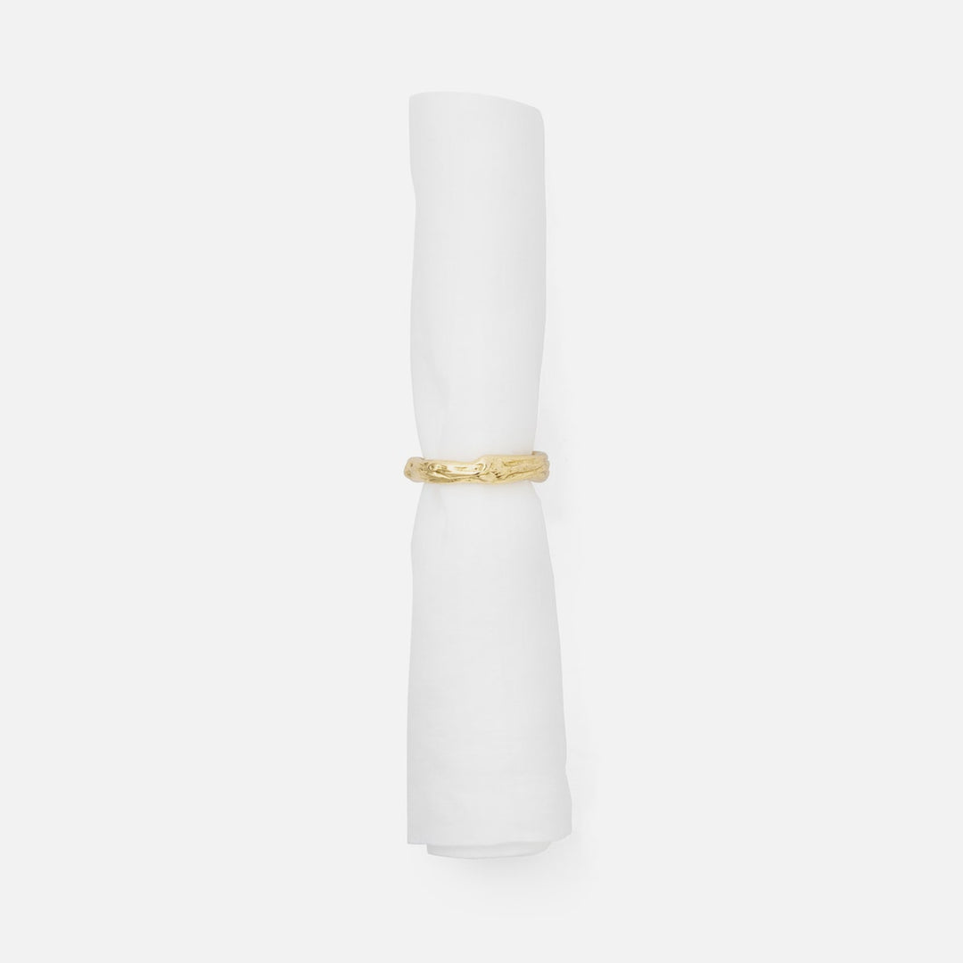 Arbor Polished Gold Twig Napkin Ring Brass Pack/4 Boxed