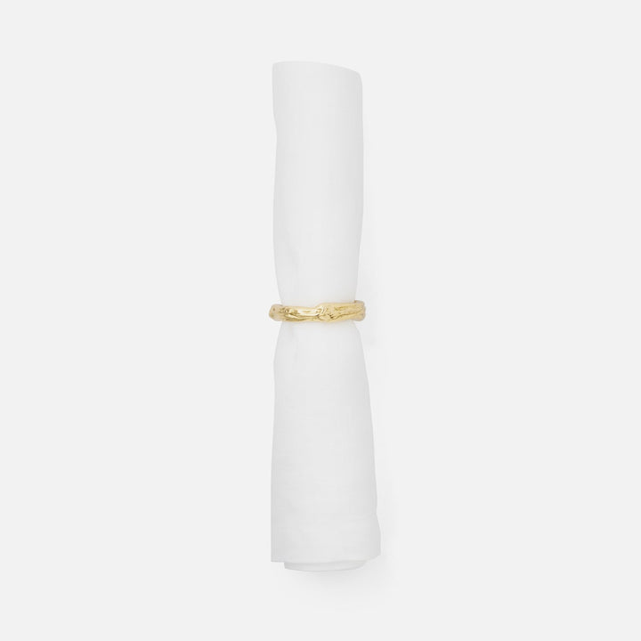Arbor Polished Gold Twig Napkin Ring Brass Pack/4 Boxed
