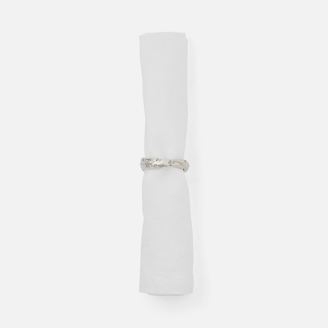 Arbor Polished Silver Twig Napkin Ring Brass Pack/4 Boxed