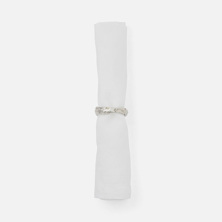 Arbor Polished Silver Twig Napkin Ring Brass Pack/4 Boxed