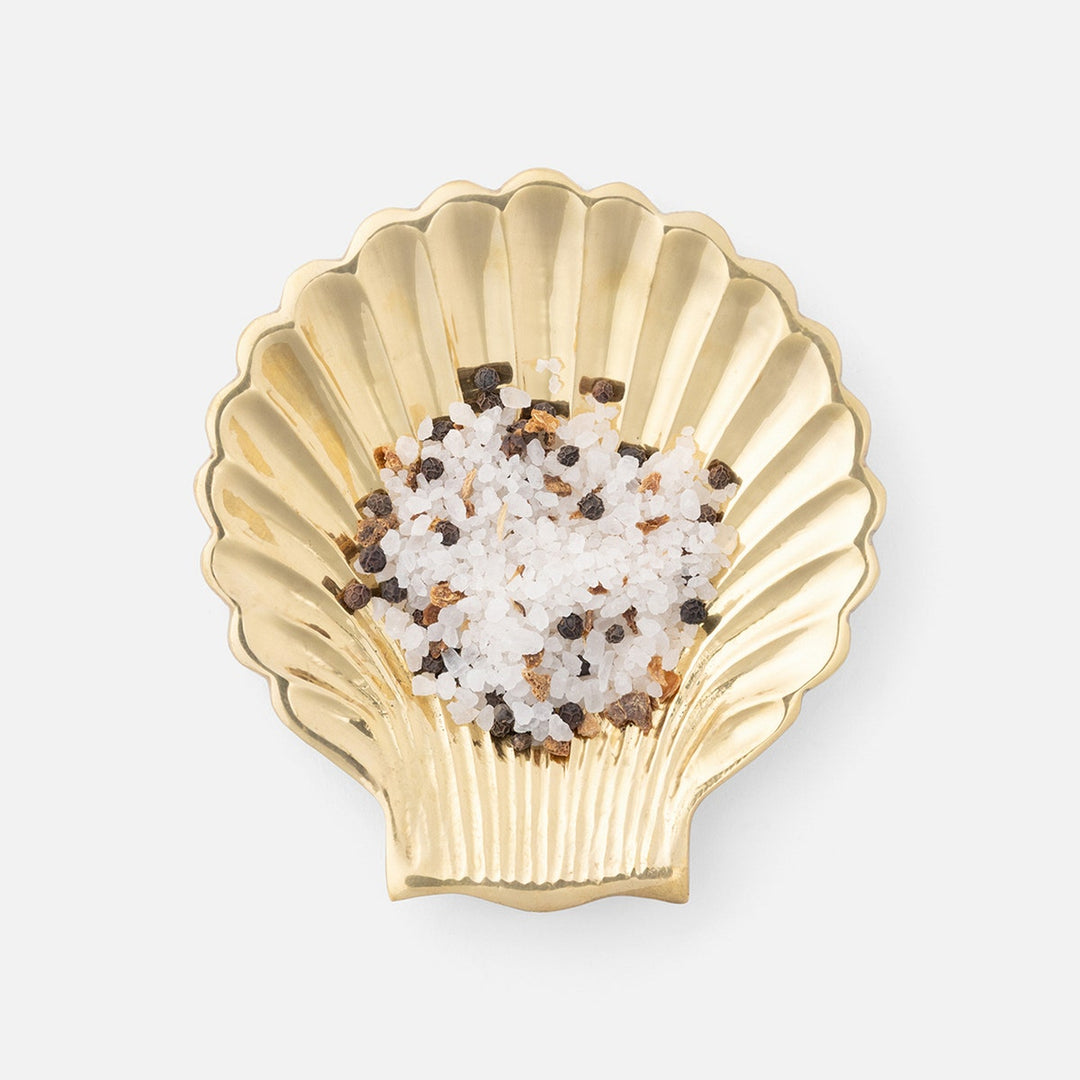 Arista Polished Gold Clam Shell Pinch Bowl Brass Pack/4