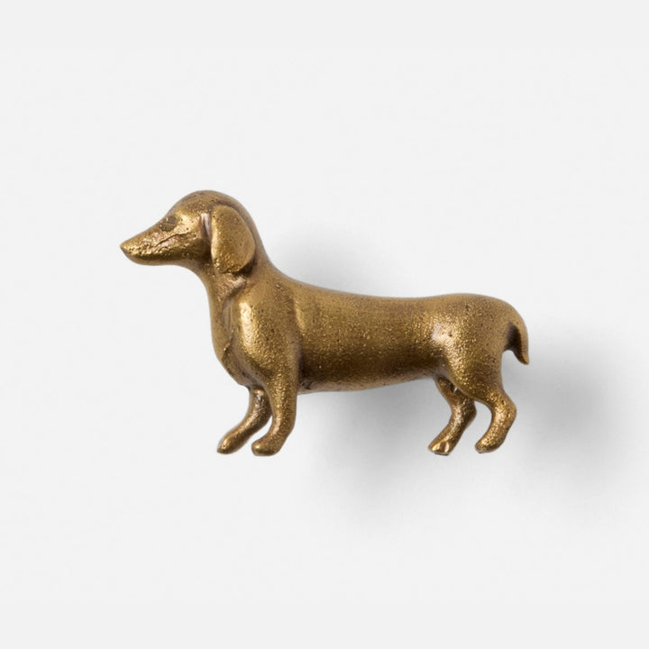 Bruno Antique Gold Dachshund Napkin Ring Brass Boxed Pack/4