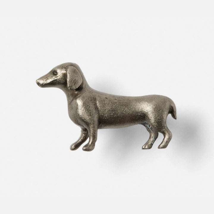 Bruno Antique Pewter Dachshund Napkin Ring Brass Boxed Pack/4