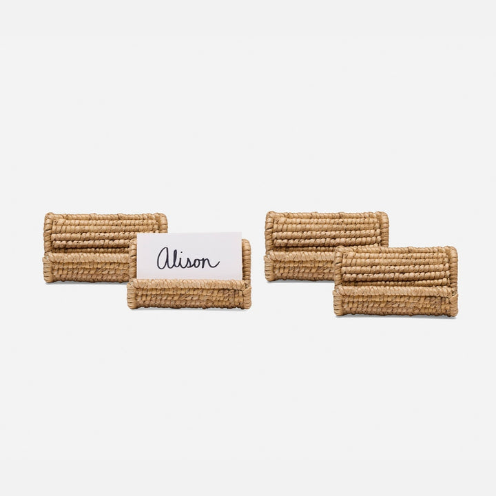 Carmelo Natural Coiled Card Holder Abaca Boxed Set Of 4