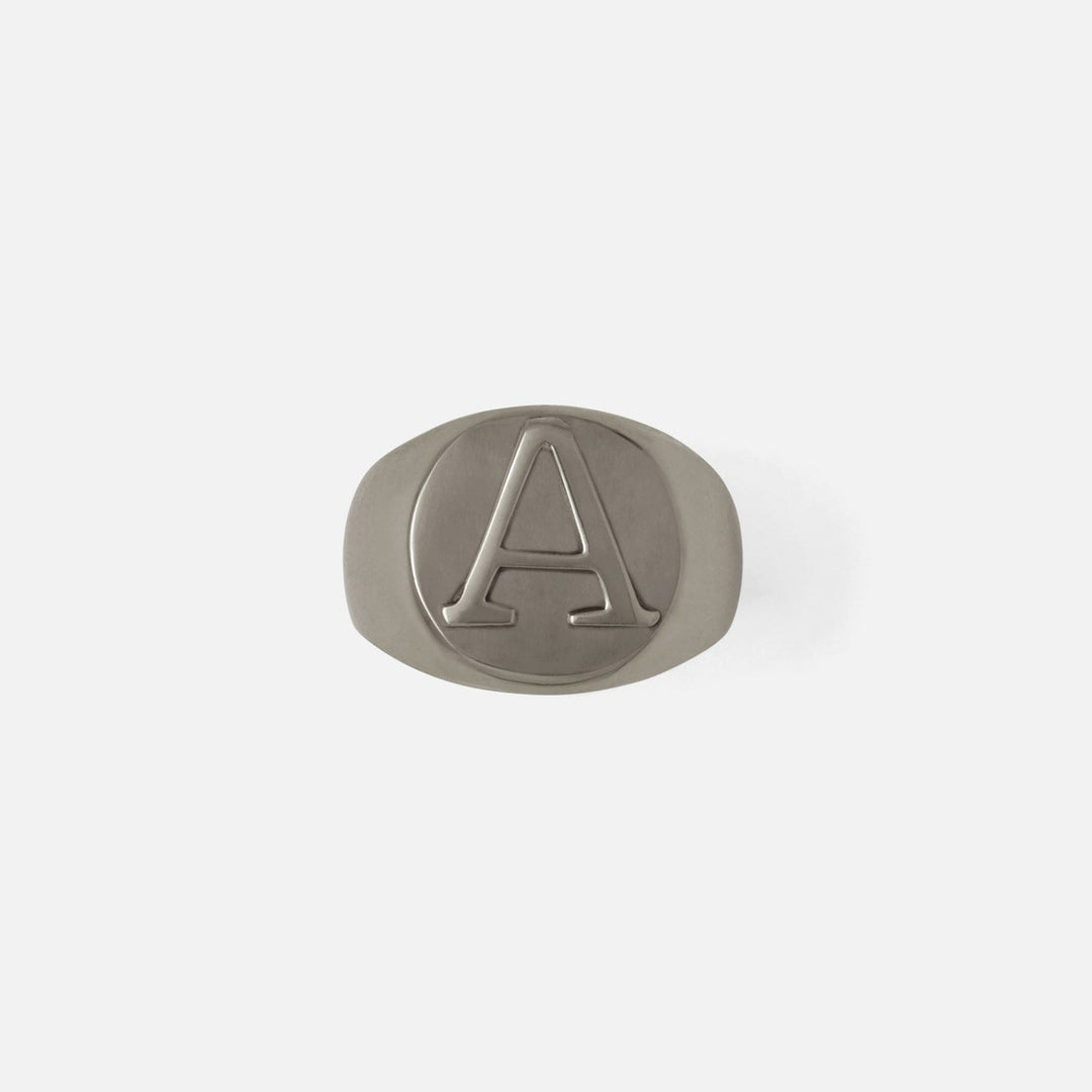 Clark Antique Pewter Napkin Ring Letter A