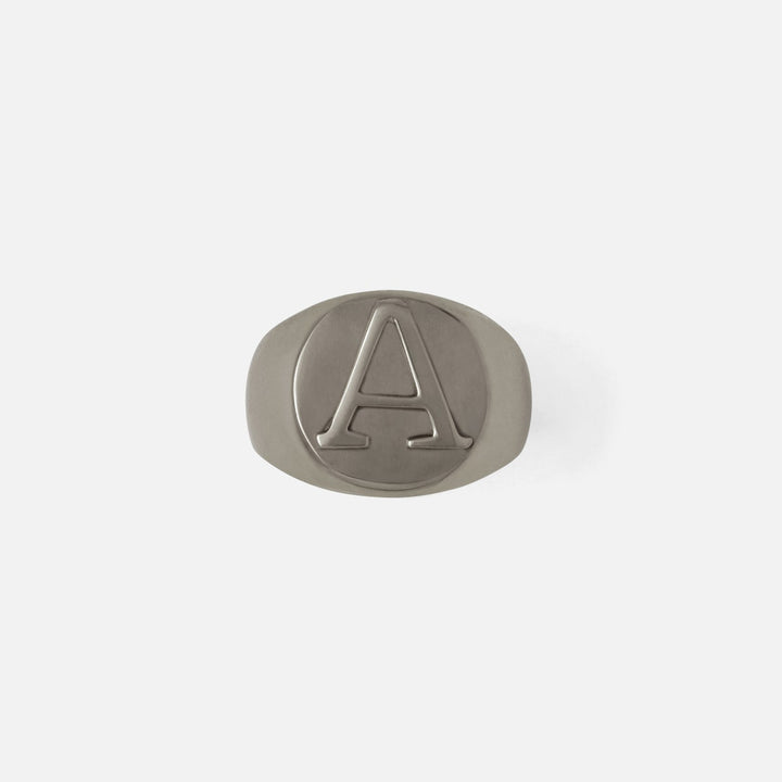 Clark Antique Pewter Napkin Ring Letter A