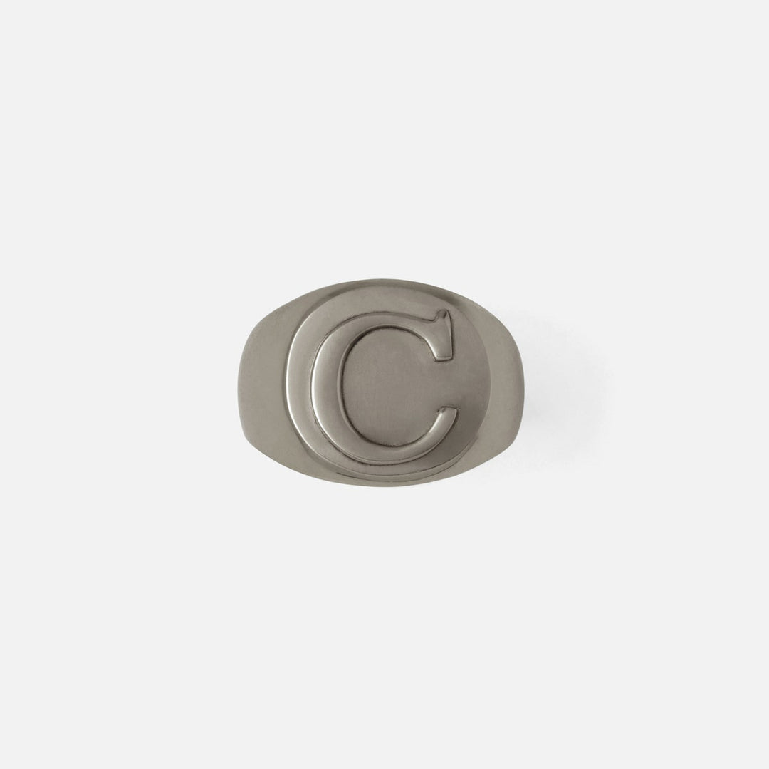 Clark Antique Pewter Napkin Ring Letter C