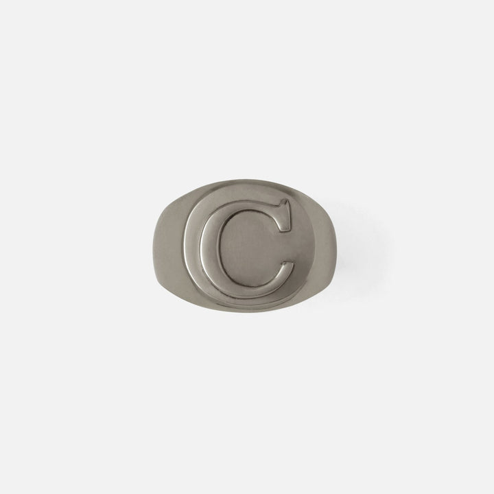 Clark Antique Pewter Napkin Ring Letter C