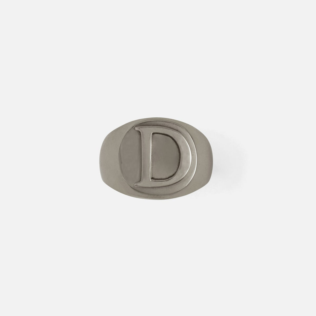 Clark Antique Pewter Napkin Ring Letter D