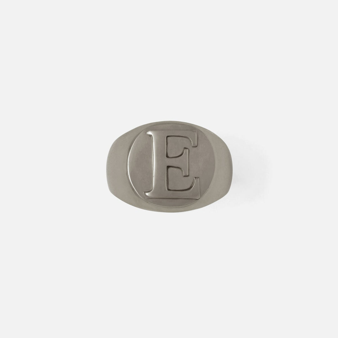 Clark Antique Pewter Napkin Ring Letter E
