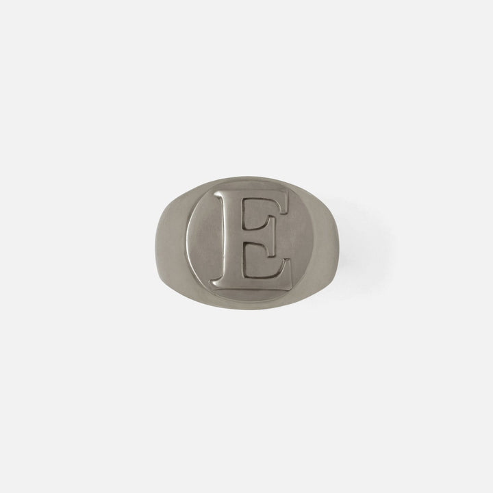 Clark Antique Pewter Napkin Ring Letter E