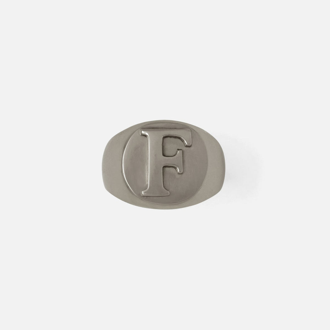 Clark Antique Pewter Napkin Ring Letter F