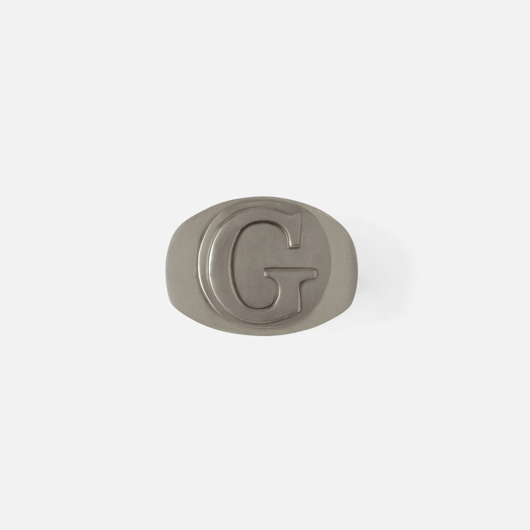 Clark Antique Pewter Napkin Ring Letter G