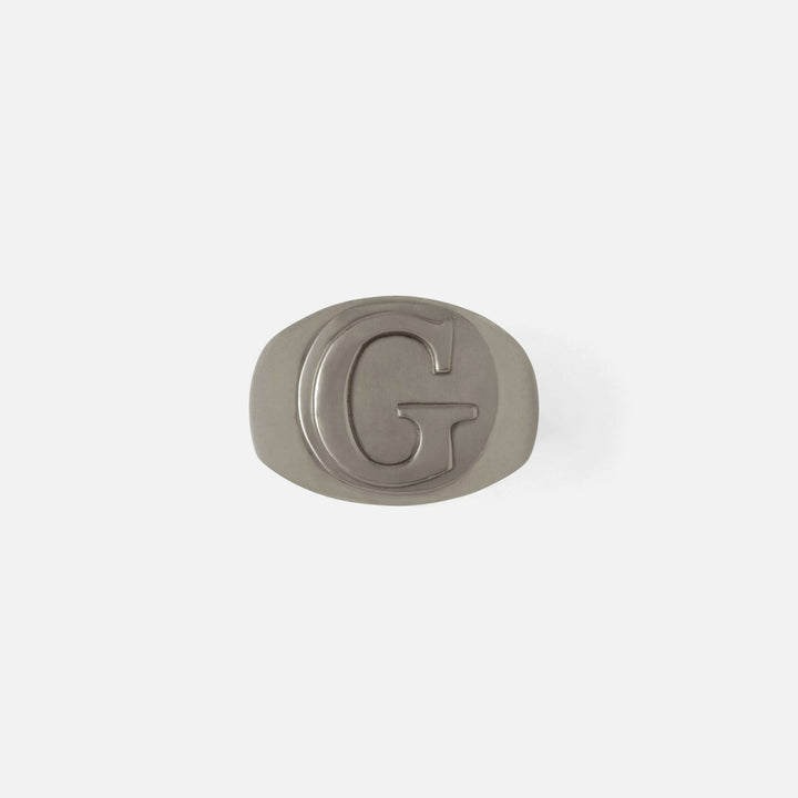 Clark Antique Pewter Napkin Ring Letter G