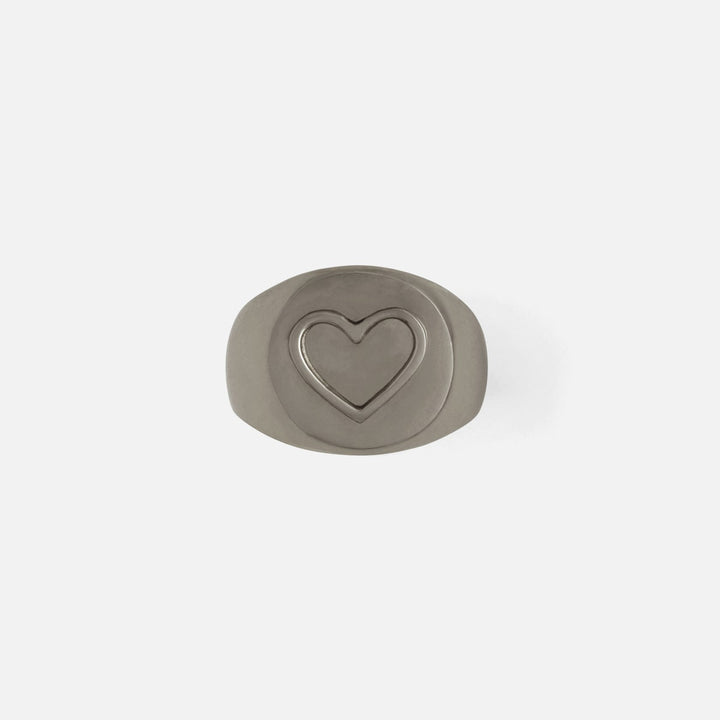 Clark Antique Pewter Napkin Ring Heart