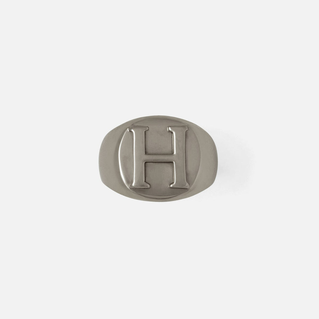 Clark Antique Pewter Napkin Ring Letter H