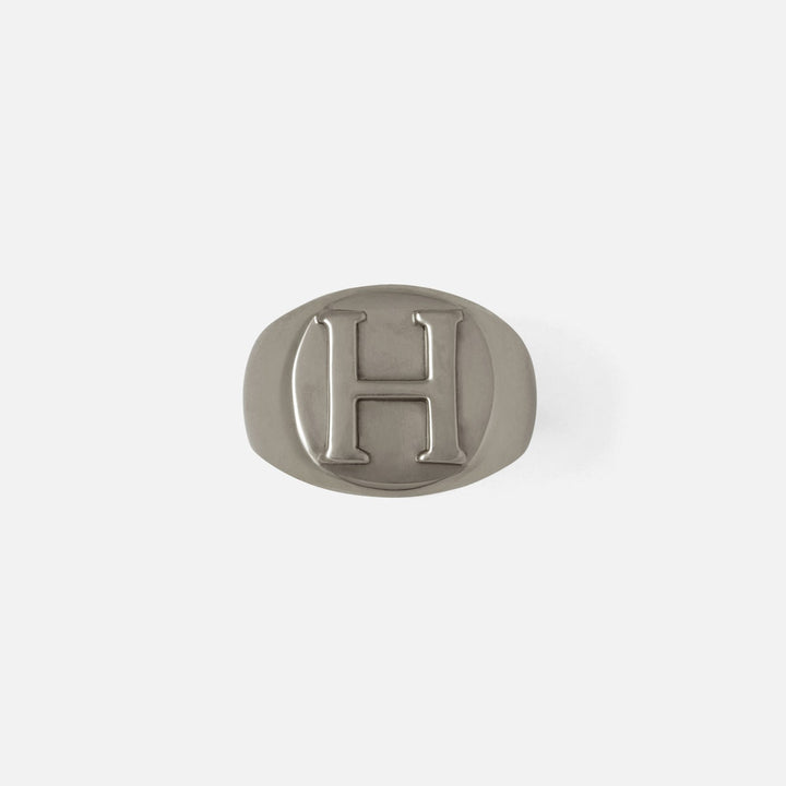 Clark Antique Pewter Napkin Ring Letter H