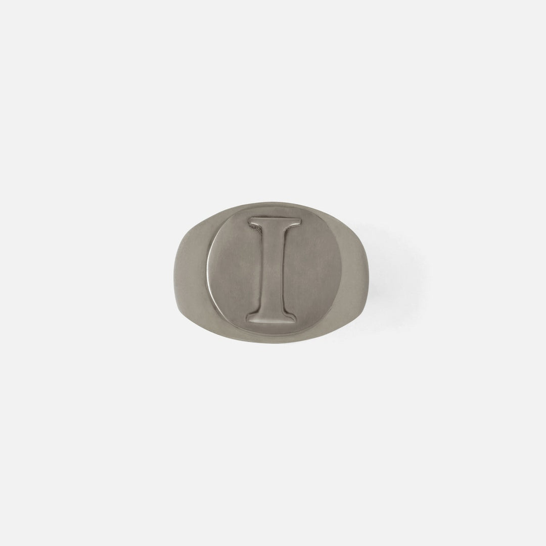 Clark Antique Pewter Napkin Ring Letter I