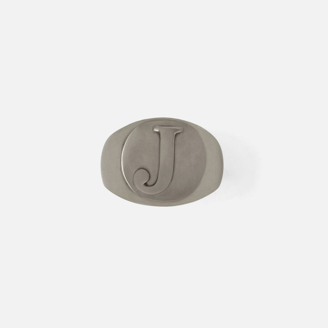 Clark Antique Pewter Napkin Ring Letter J