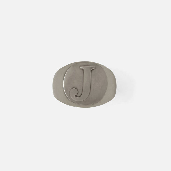 Clark Antique Pewter Napkin Ring Letter J