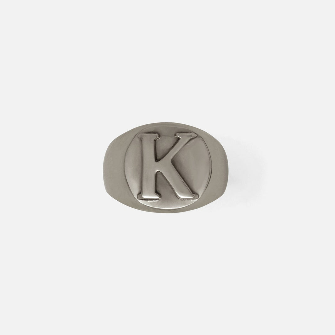 Clark Antique Pewter Napkin Ring Letter K