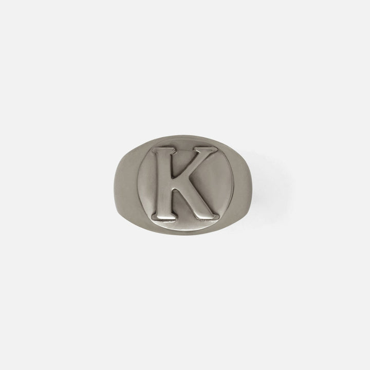 Clark Antique Pewter Napkin Ring Letter K