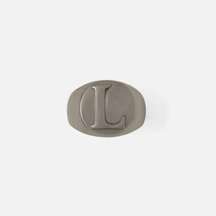 Clark Antique Pewter Napkin Ring Letter L